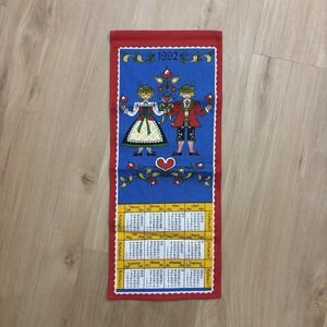 1992 Cloth Hanging Calendar German Decorative Tea Towel
